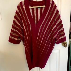 Vintage missoni sweater poncho bat sleeves glitter crochet detail unique